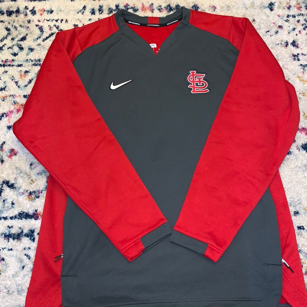 RARE Cardinals Nike Baseball V neck sweatshirt